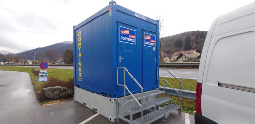 Blauer Mietcontainer